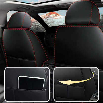 Luxury Faux Leather Car Seat Covers – 5-Seat Universal Fit, Waterproof & Wear-Resistant Full Set