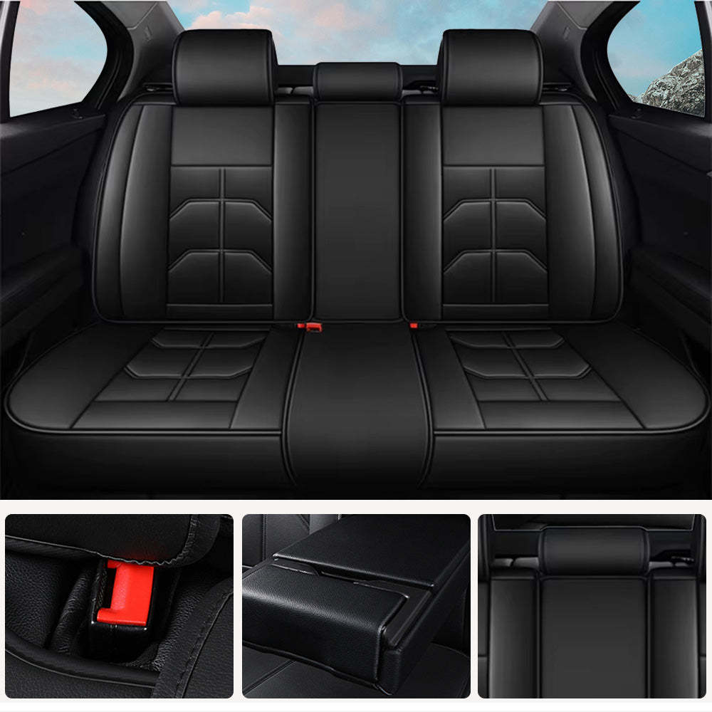 Luxury Faux Leather Car Seat Covers – 5-Seat Universal Fit, Waterproof & Wear-Resistant Full Set