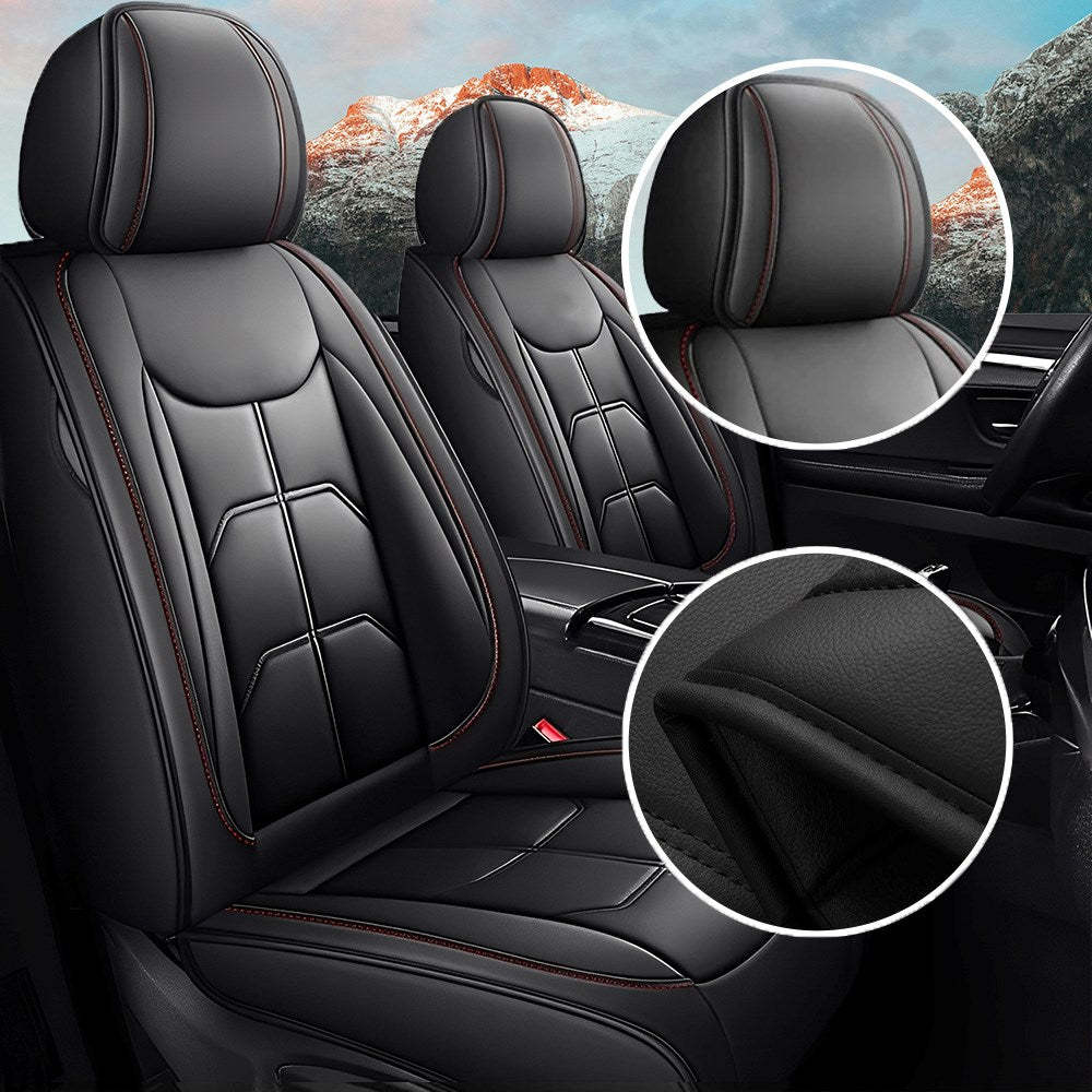 Luxury Faux Leather Car Seat Covers – 5-Seat Universal Fit, Waterproof & Wear-Resistant Full Set