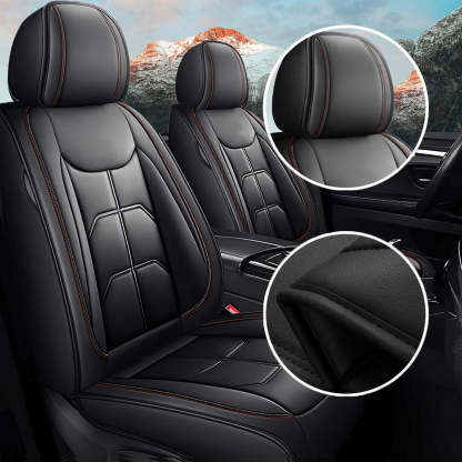 Luxury Faux Leather Car Seat Covers – 5-Seat Universal Fit, Waterproof & Wear-Resistant Full Set