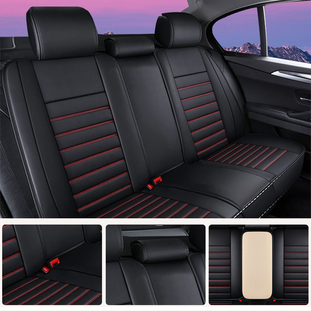 Universal 3D Car Seat Covers Full Set – 5-Piece Faux Leather, Waterproof & Breathable Design
