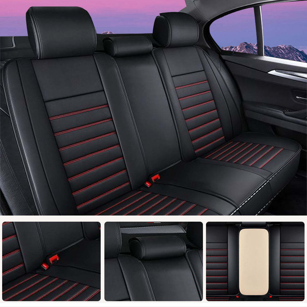 Universal 3D Car Seat Covers Full Set – 5-Piece Faux Leather, Waterproof & Breathable Design