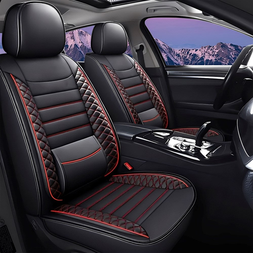 Universal 3D Car Seat Covers Full Set – 5-Piece Faux Leather, Waterproof & Breathable Design
