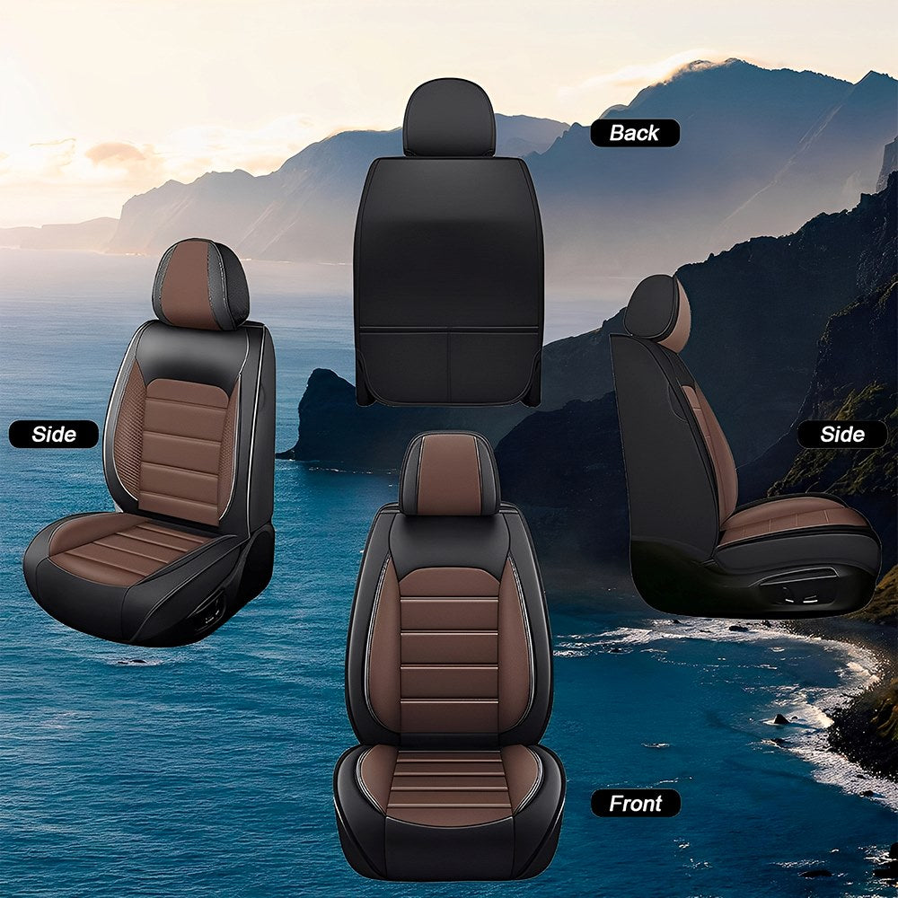 Luxury Universal Fit Car Seat Covers – Breathable Faux Leather Full Set for Cars & Trucks