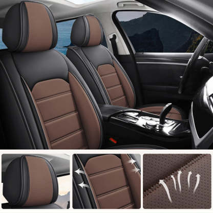 Luxury Universal Fit Car Seat Covers – Breathable Faux Leather Full Set for Cars & Trucks