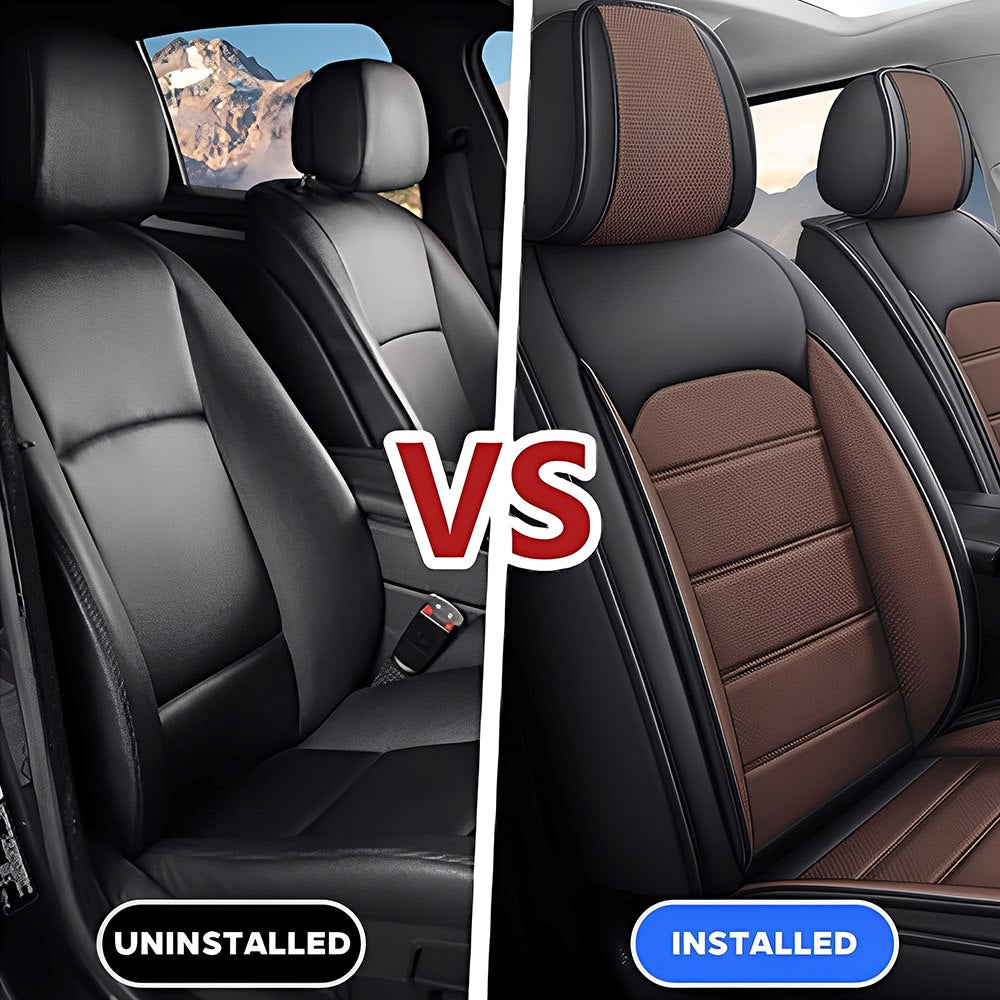 Luxury Universal Fit Car Seat Covers – Breathable Faux Leather Full Set for Cars & Trucks
