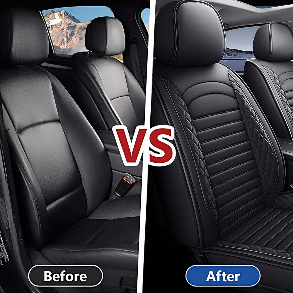 5-Piece Car Seat Covers Full Set – Universal Faux Leather Cushions for Cars, SUVs & Trucks