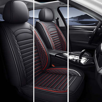 5-Piece Car Seat Covers Full Set – Universal Faux Leather Cushions for Cars, SUVs & Trucks