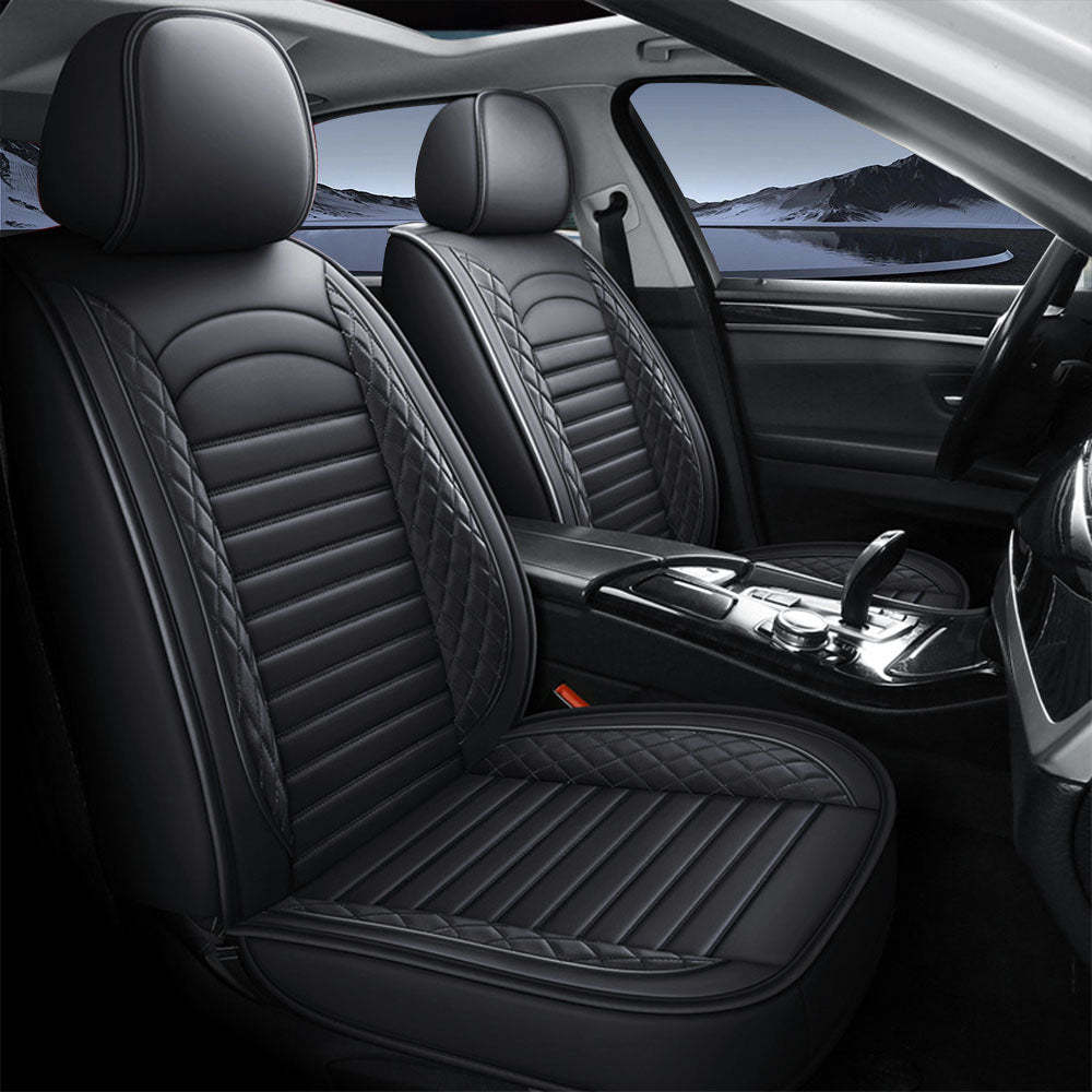 5-Piece Car Seat Covers Full Set – Universal Faux Leather Cushions for Cars, SUVs & Trucks