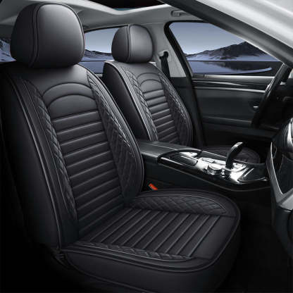 5-Piece Car Seat Covers Full Set – Universal Faux Leather Cushions for Cars, SUVs & Trucks