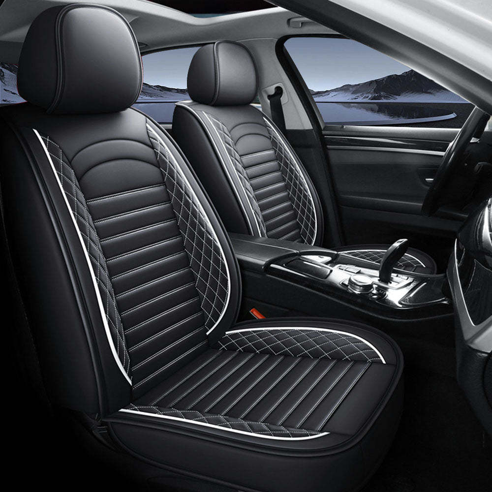 5-Piece Car Seat Covers Full Set – Universal Faux Leather Cushions for Cars, SUVs & Trucks