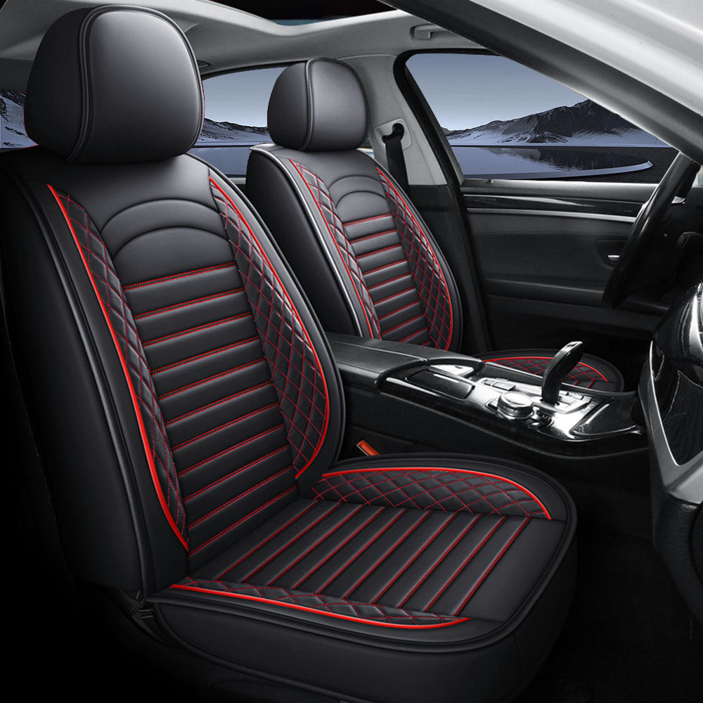 5-Piece Car Seat Covers Full Set – Universal Faux Leather Cushions for Cars, SUVs & Trucks