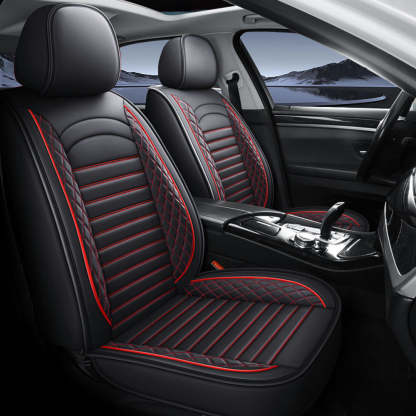 5-Piece Car Seat Covers Full Set – Universal Faux Leather Cushions for Cars, SUVs & Trucks