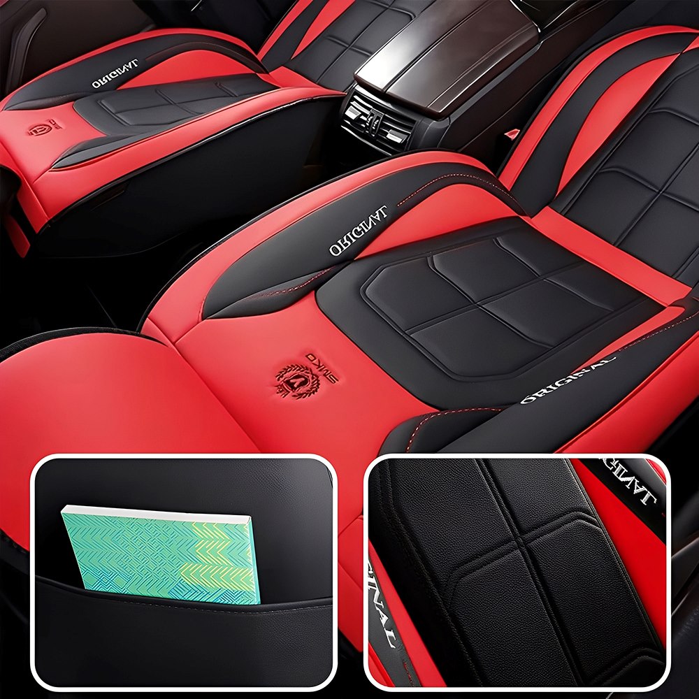 Waterproof Faux Leather Car Seat Covers – 5-Piece Universal Fit for Cars, SUVs & Trucks