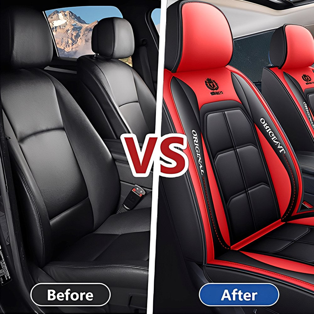 Waterproof Faux Leather Car Seat Covers – 5-Piece Universal Fit for Cars, SUVs & Trucks