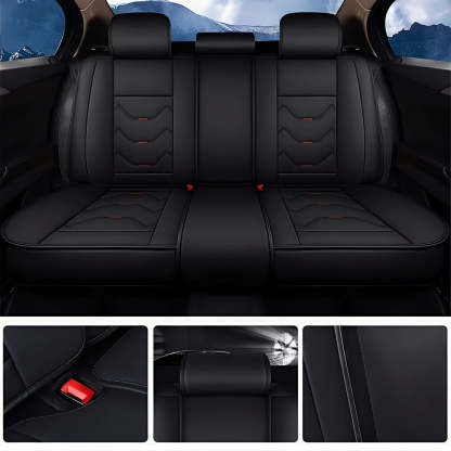 Full Set Car Seat Covers, Universal Leather Waterproof 5-Seat Protector – Front & Back Coverage for Most Sedans, SUVs & Trucks