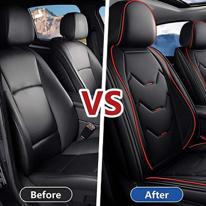 Full Set Car Seat Covers, Universal Leather Waterproof 5-Seat Protector – Front & Back Coverage for Most Sedans, SUVs & Trucks