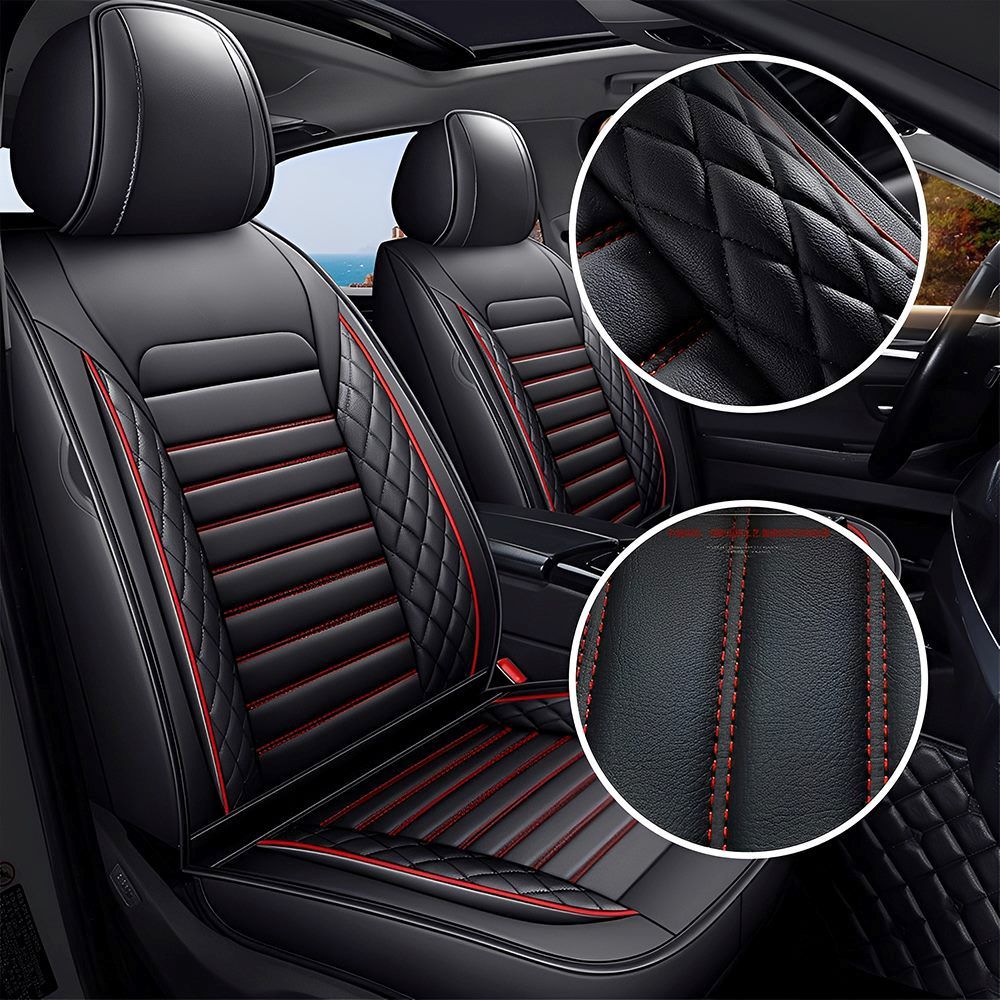 Full Set Car Seat Covers, Universal Leather Seat Covers for Most Cars, SUVs & Trucks – Waterproof Front & Back Protector