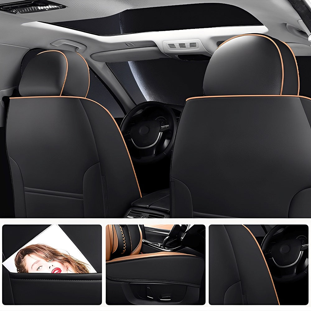 5-Piece Universal Faux Leather Car Seat Covers – Waterproof Cushion Protectors for All Vehicles