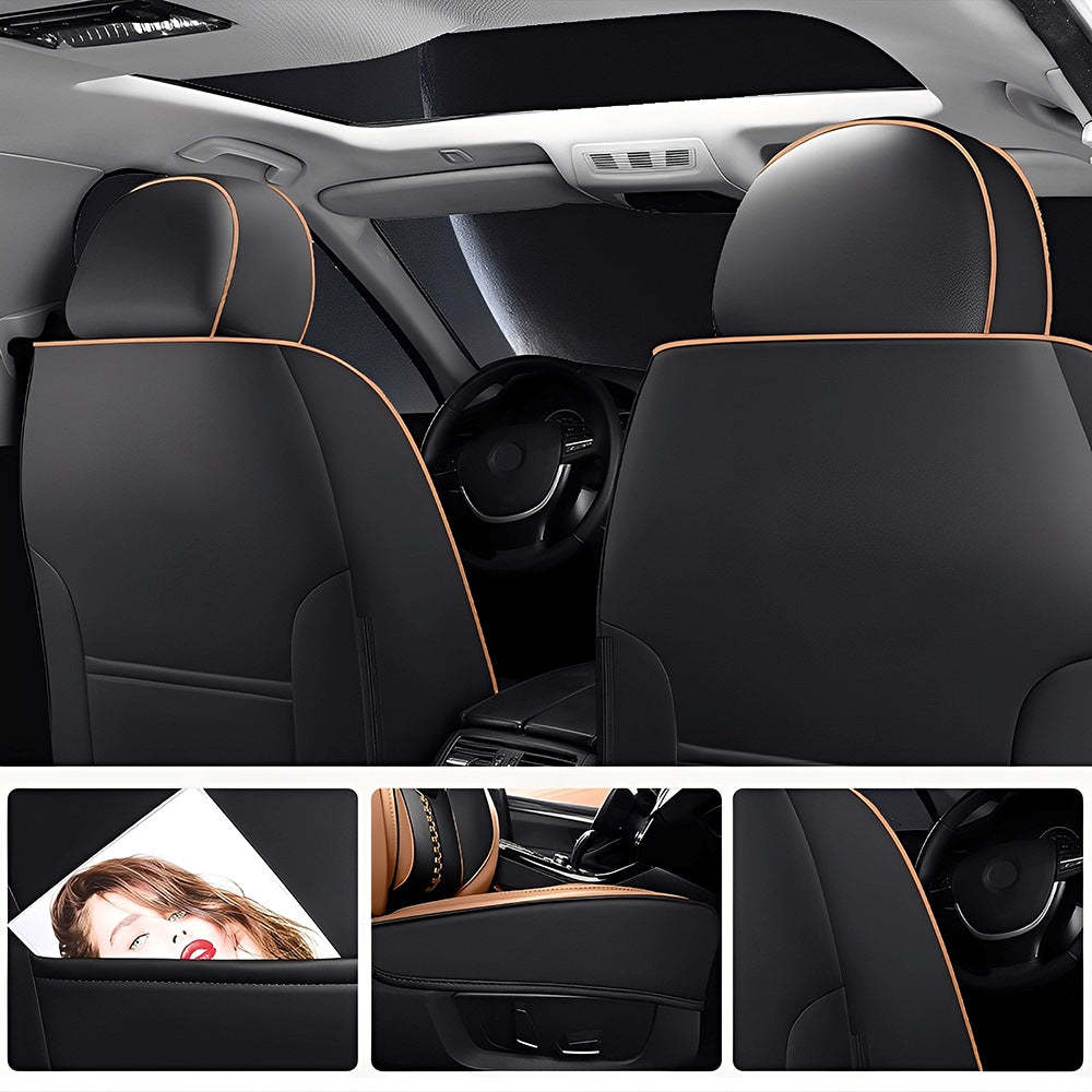 5-Piece Universal Faux Leather Car Seat Covers – Waterproof Cushion Protectors for All Vehicles