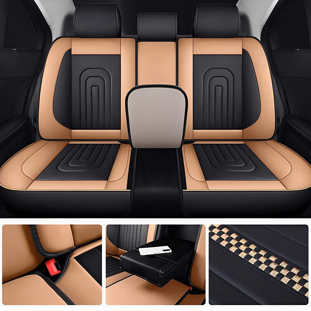 5-Piece Universal Faux Leather Car Seat Covers – Waterproof Cushion Protectors for All Vehicles