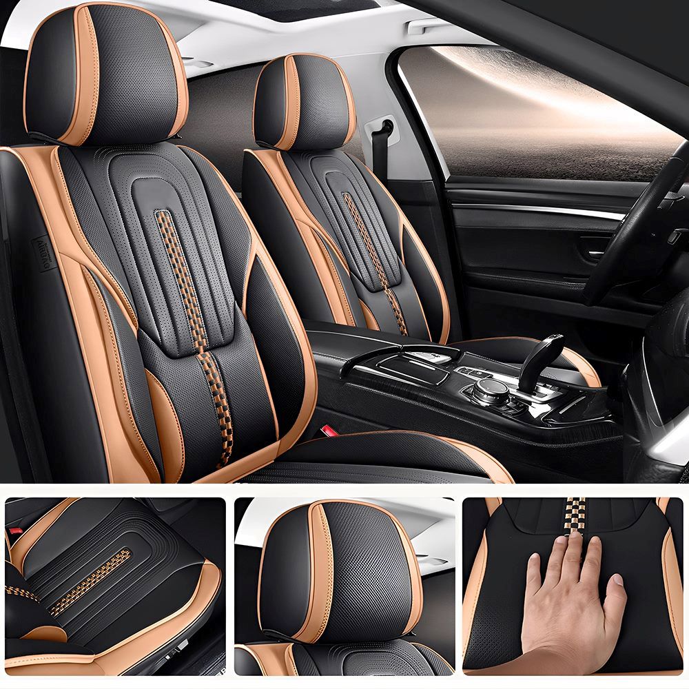 5-Piece Universal Faux Leather Car Seat Covers – Waterproof Cushion Protectors for All Vehicles