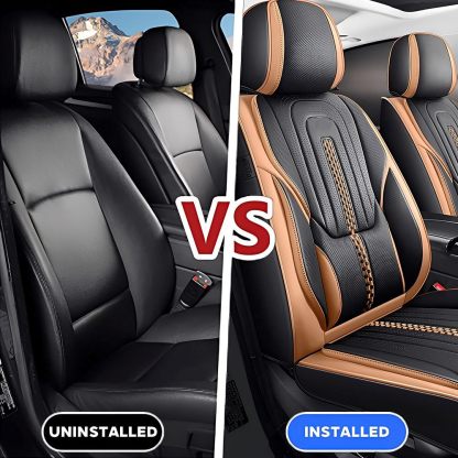 5-Piece Universal Faux Leather Car Seat Covers – Waterproof Cushion Protectors for All Vehicles