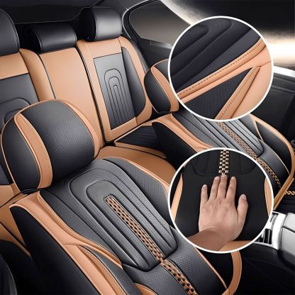 5-Piece Universal Faux Leather Car Seat Covers – Waterproof Cushion Protectors for All Vehicles