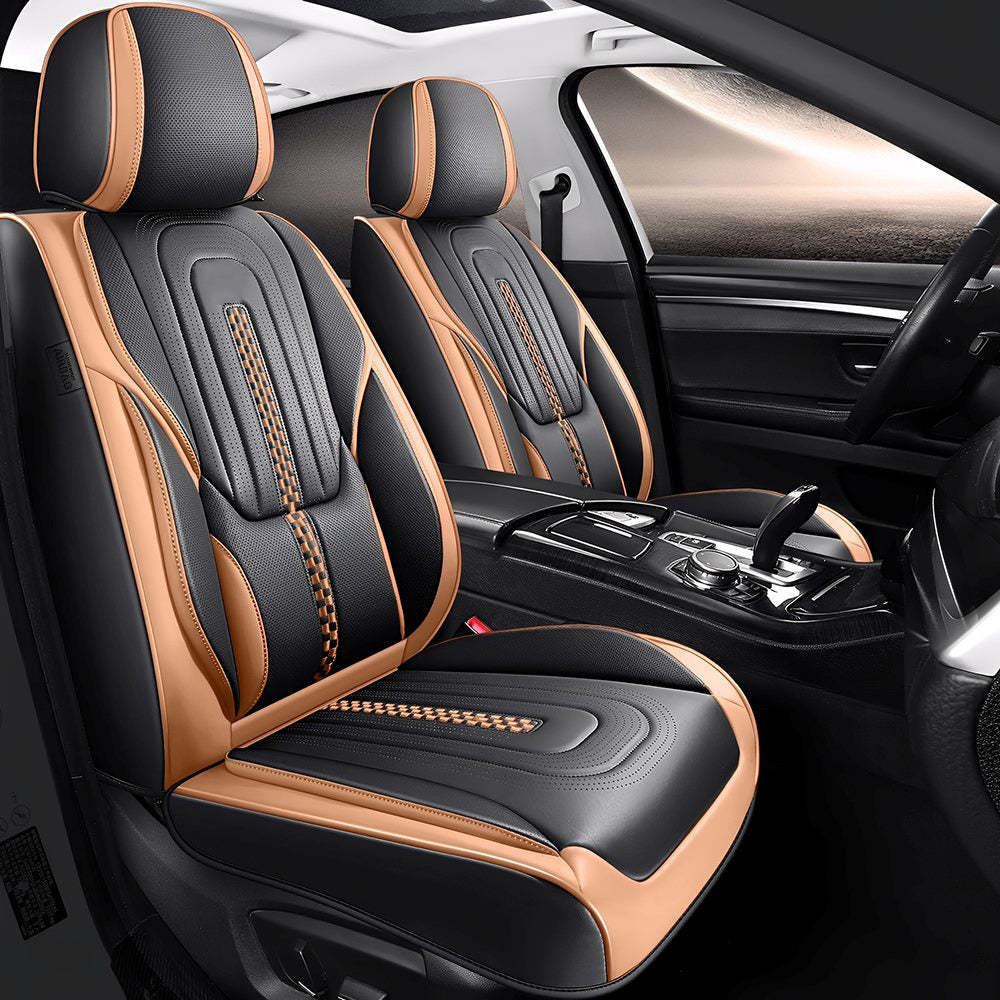5-Piece Universal Faux Leather Car Seat Covers – Waterproof Cushion Pr