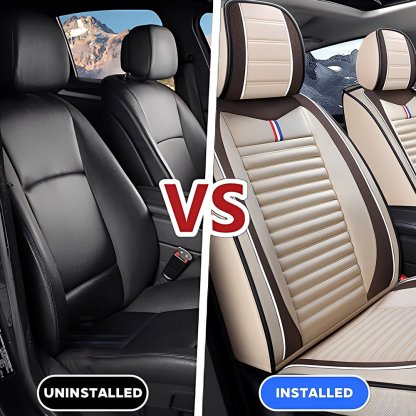 Universal Linen Car Seat Covers Full Set – Breathable Fabric 5-Seat Fit for Cars, SUVs & Pickups