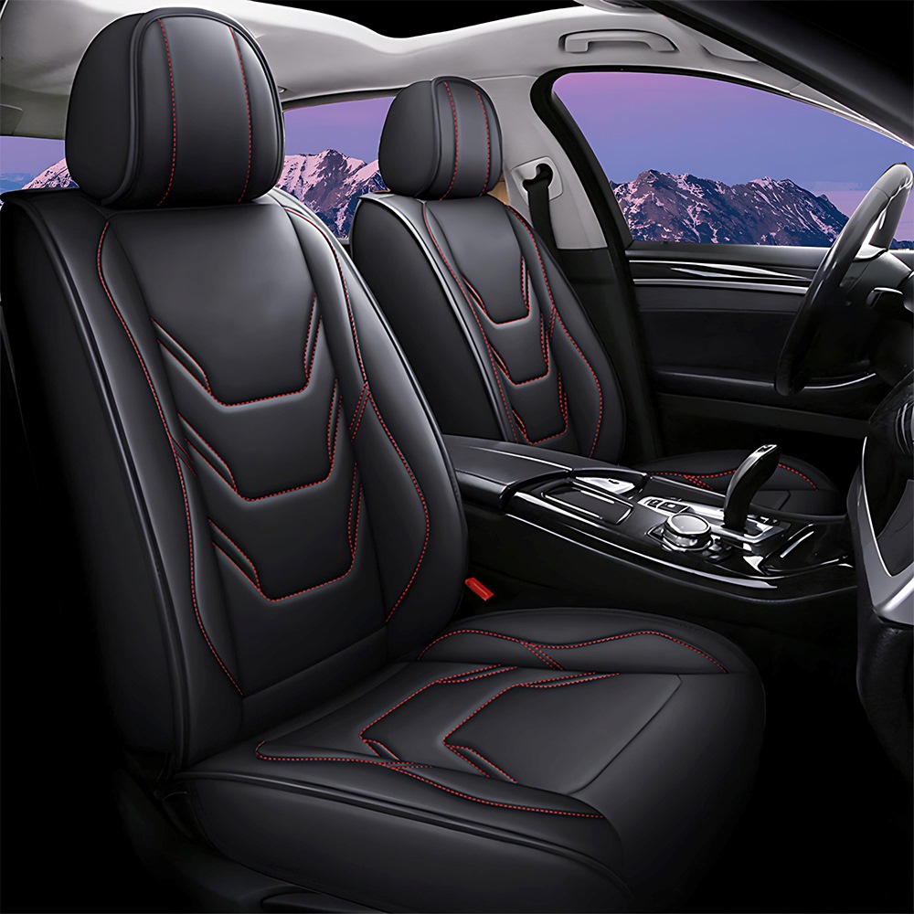 Universal Fit Car Seat Covers Full Set – Waterproof Scratch-Resistant Faux Leather for Cars & Pickups