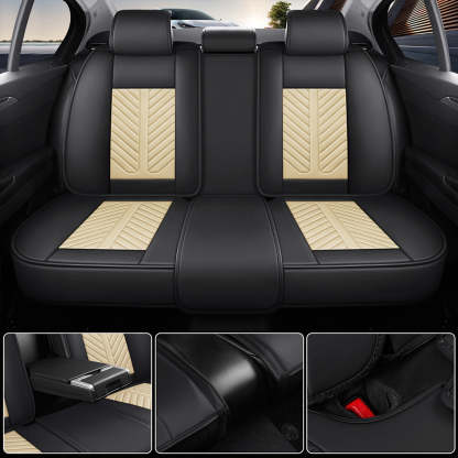 AmanCarport Car Seat Covers Faux Leather 5-Piece Set - Universal Fit for SUV, Truck, Sedan & Most Vehicles