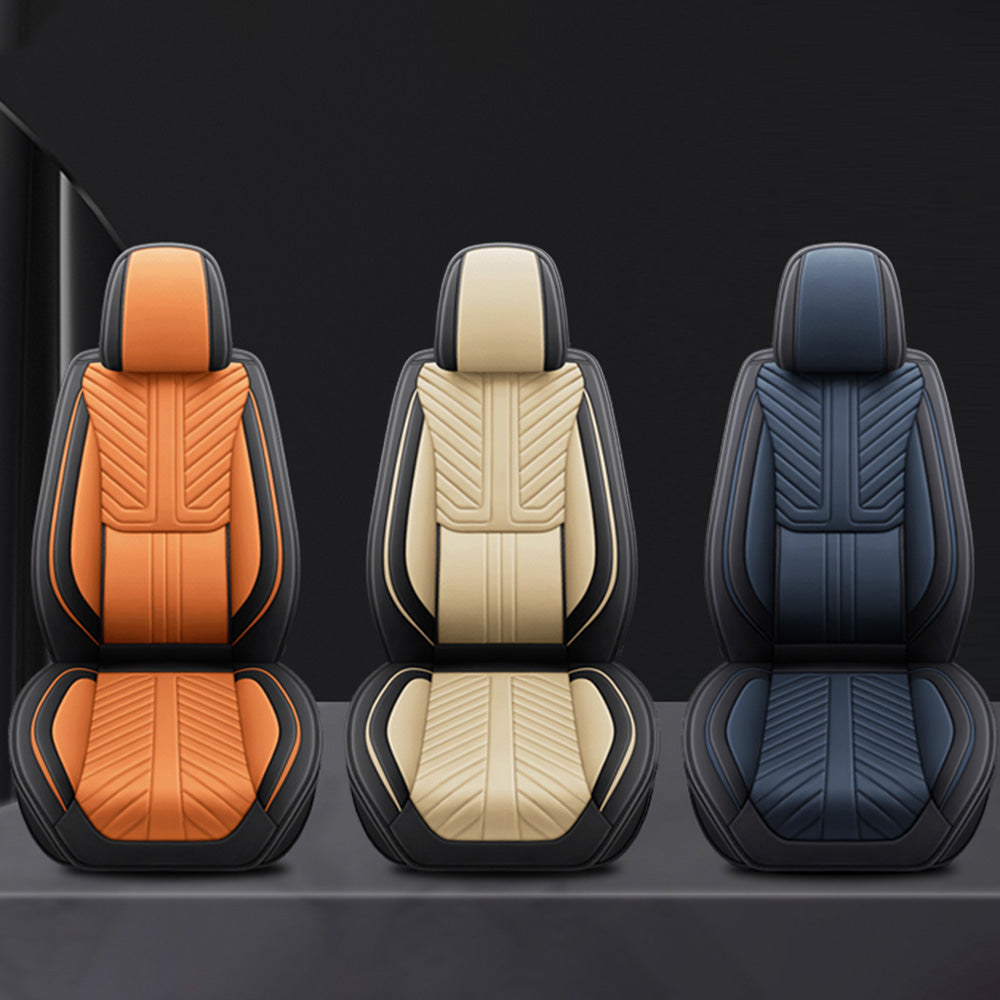 AmanCarport Car Seat Covers Faux Leather 5-Piece Set - Universal Fit for SUV, Truck, Sedan & Most Vehicles