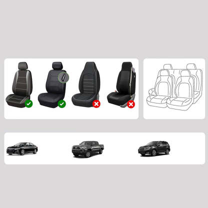 AmanCarport Car Seat Covers Faux Leather 5-Piece Set - Universal Fit for SUV, Truck, Sedan & Most Vehicles