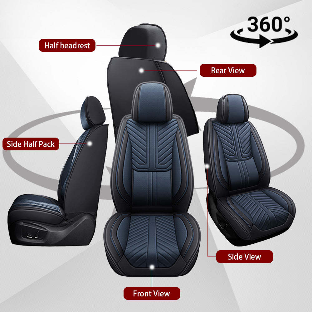 AmanCarport Car Seat Covers Faux Leather 5-Piece Set - Universal Fit for SUV, Truck, Sedan & Most Vehicles