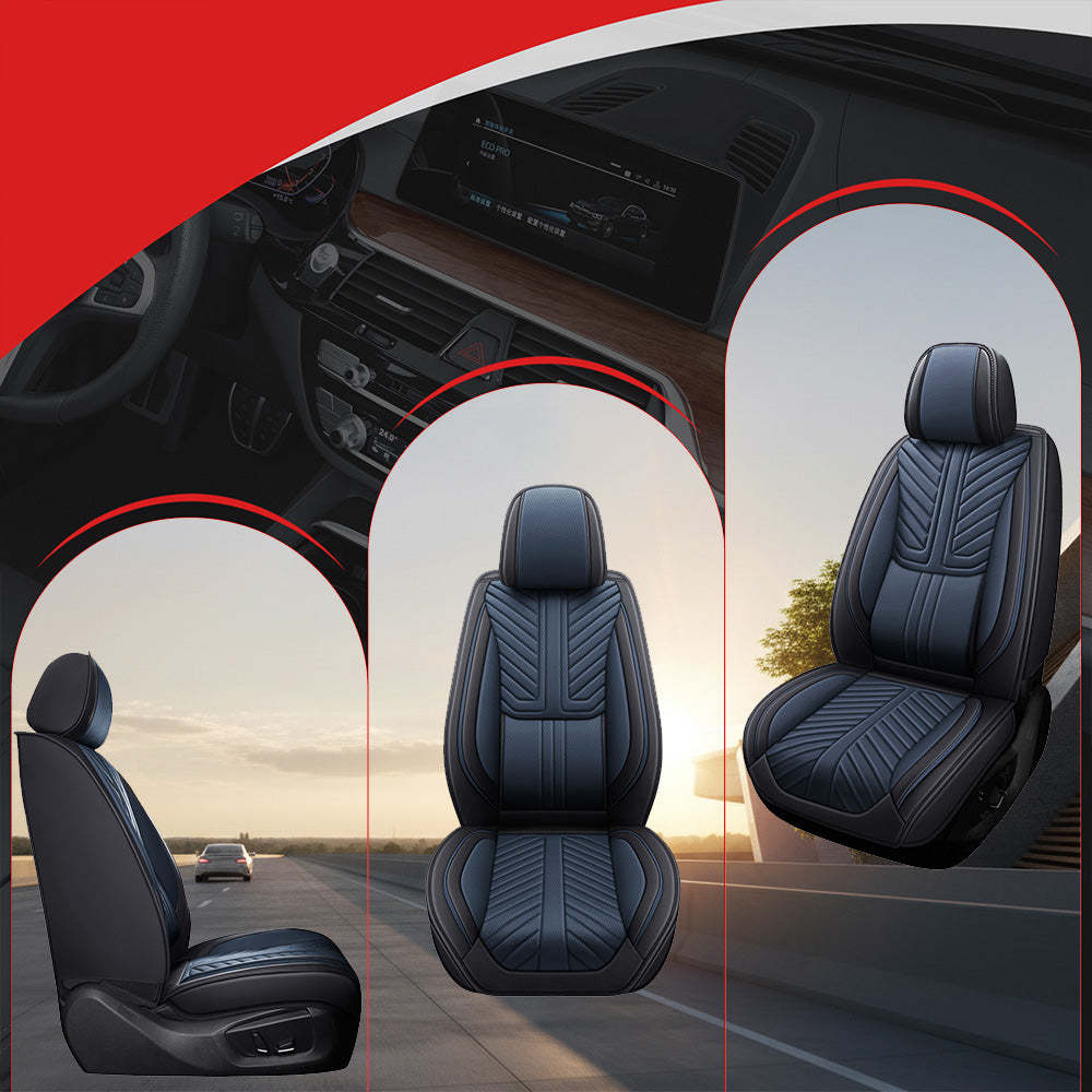 AmanCarport Car Seat Covers Faux Leather 5-Piece Set - Universal Fit for SUV, Truck, Sedan & Most Vehicles