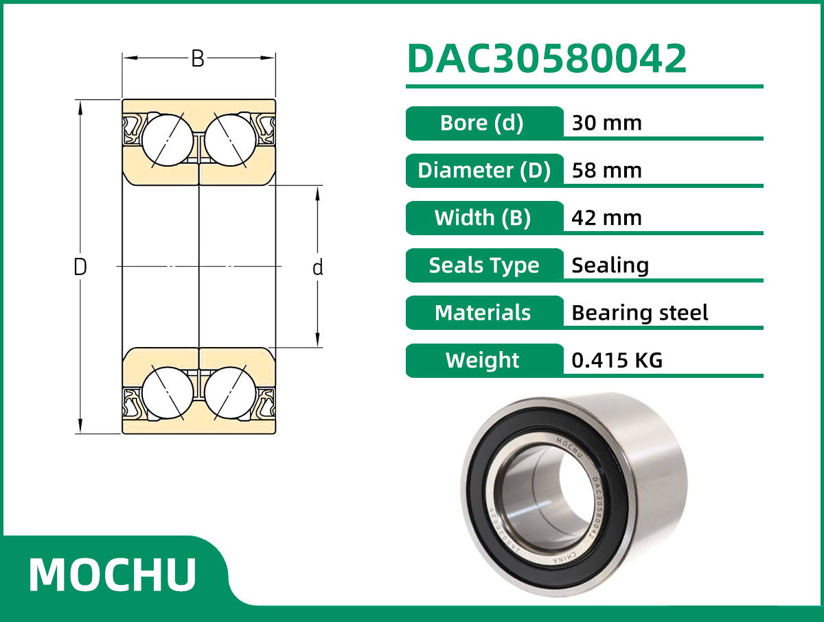 MOCHU Wheel Bearing DAC30580042 30KWD01AG3 30KWD01A 30X58X42 Automotive Hub Bearing Automotive Parts