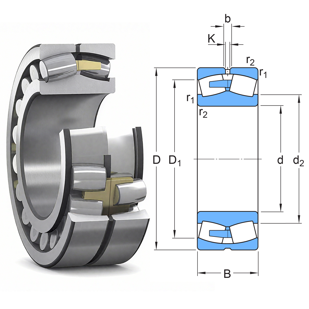 21320MB/W33 100X215X47 DALUO Spherical Roller Bearings Brass Cage