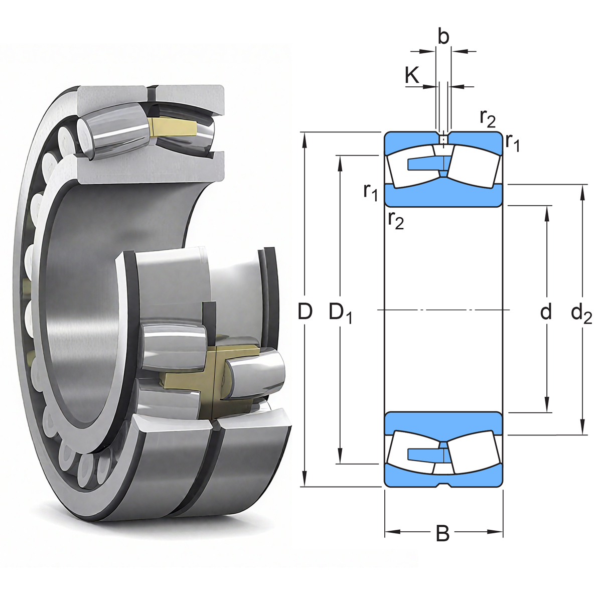 21320MB/W33 100X215X47 DALUO Spherical Roller Bearings Brass Cage