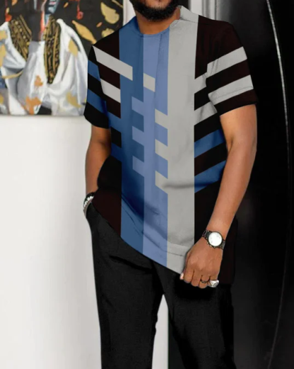 Men's Casual Colorblock Walking Suit