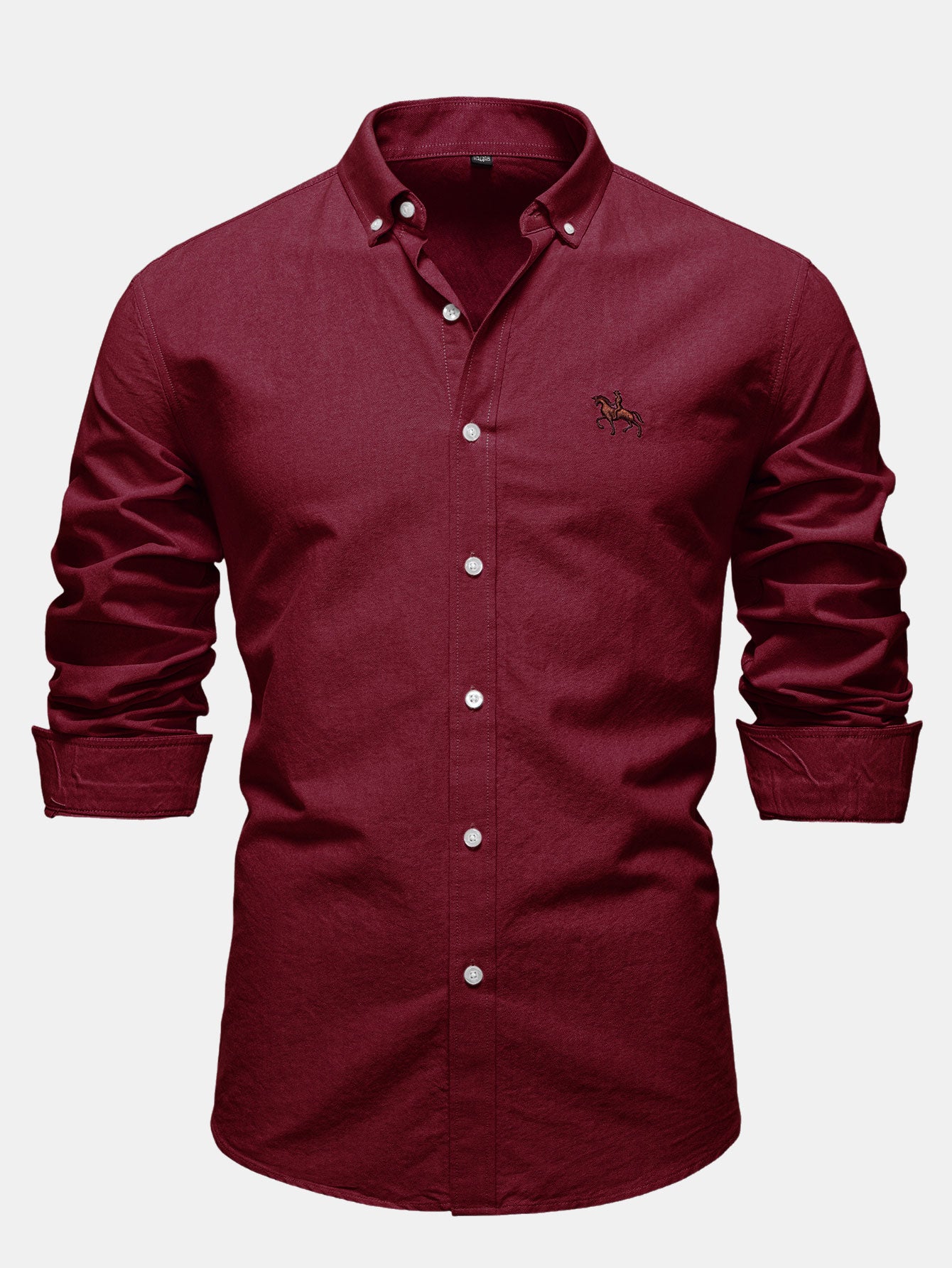 Cowboy Embroidery Cotton Button Up Shirt