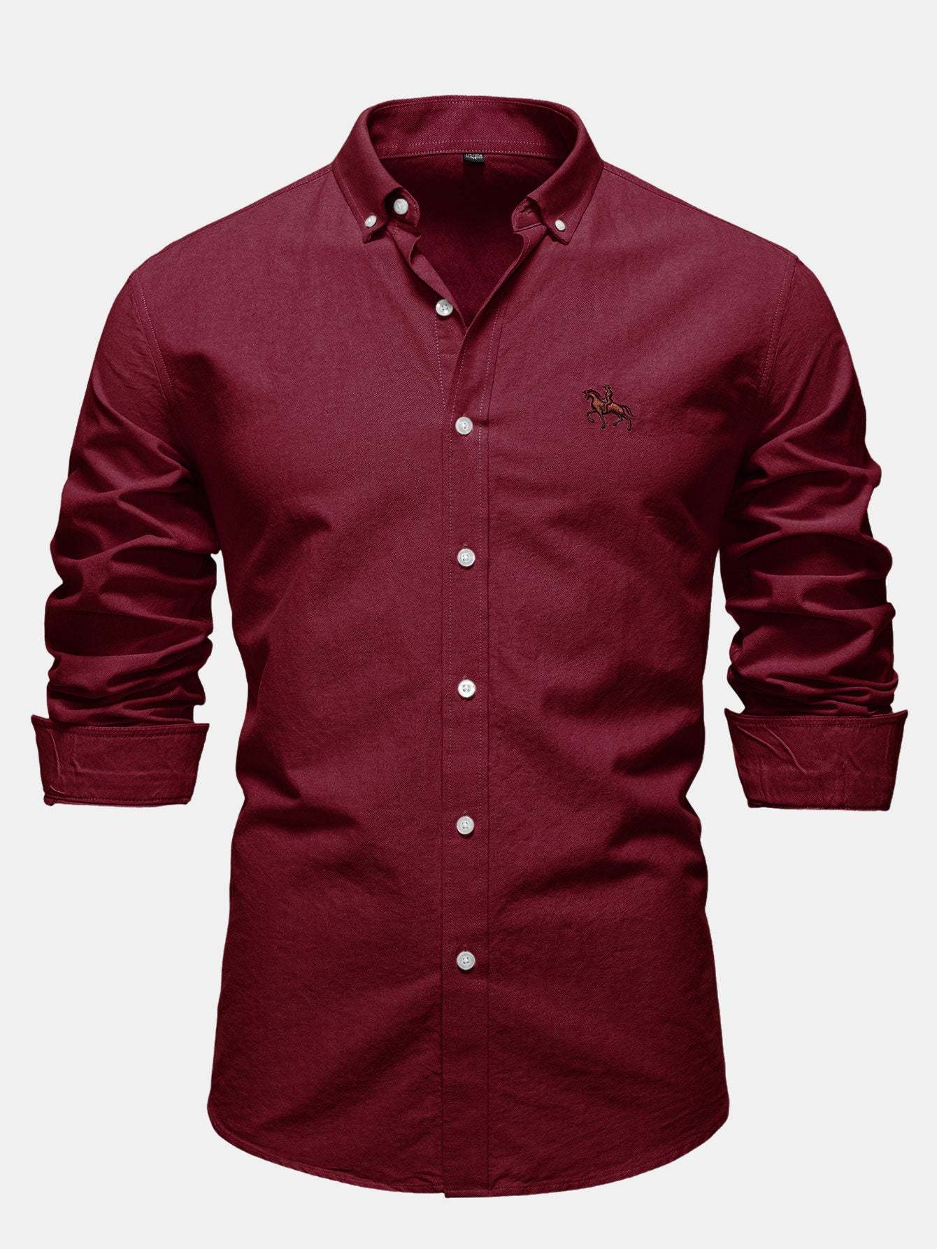 Cowboy Embroidery Cotton Button Up Shirt