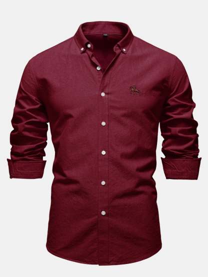 Cowboy Embroidery Cotton Button Up Shirt