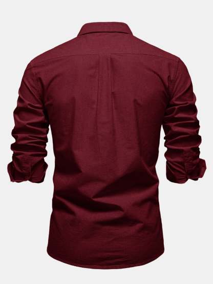 Cowboy Embroidery Cotton Button Up Shirt