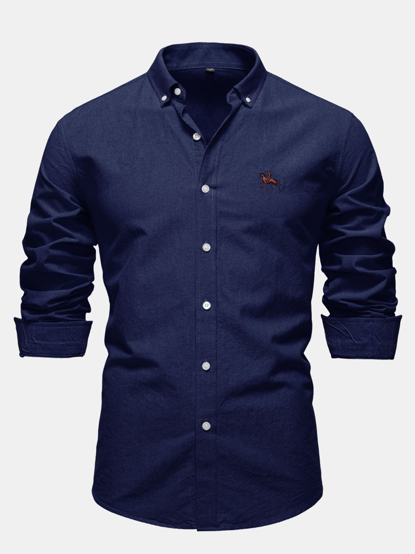Cowboy Embroidery Cotton Button Up Shirt
