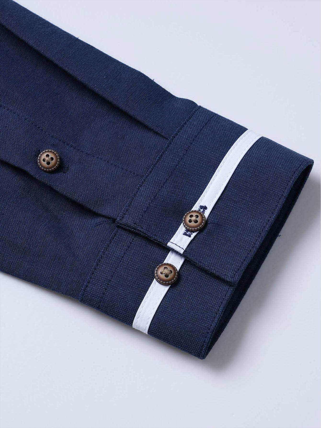 Long Sleeve Contrast Stand Collar Shirt