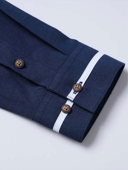 Long Sleeve Contrast Stand Collar Shirt
