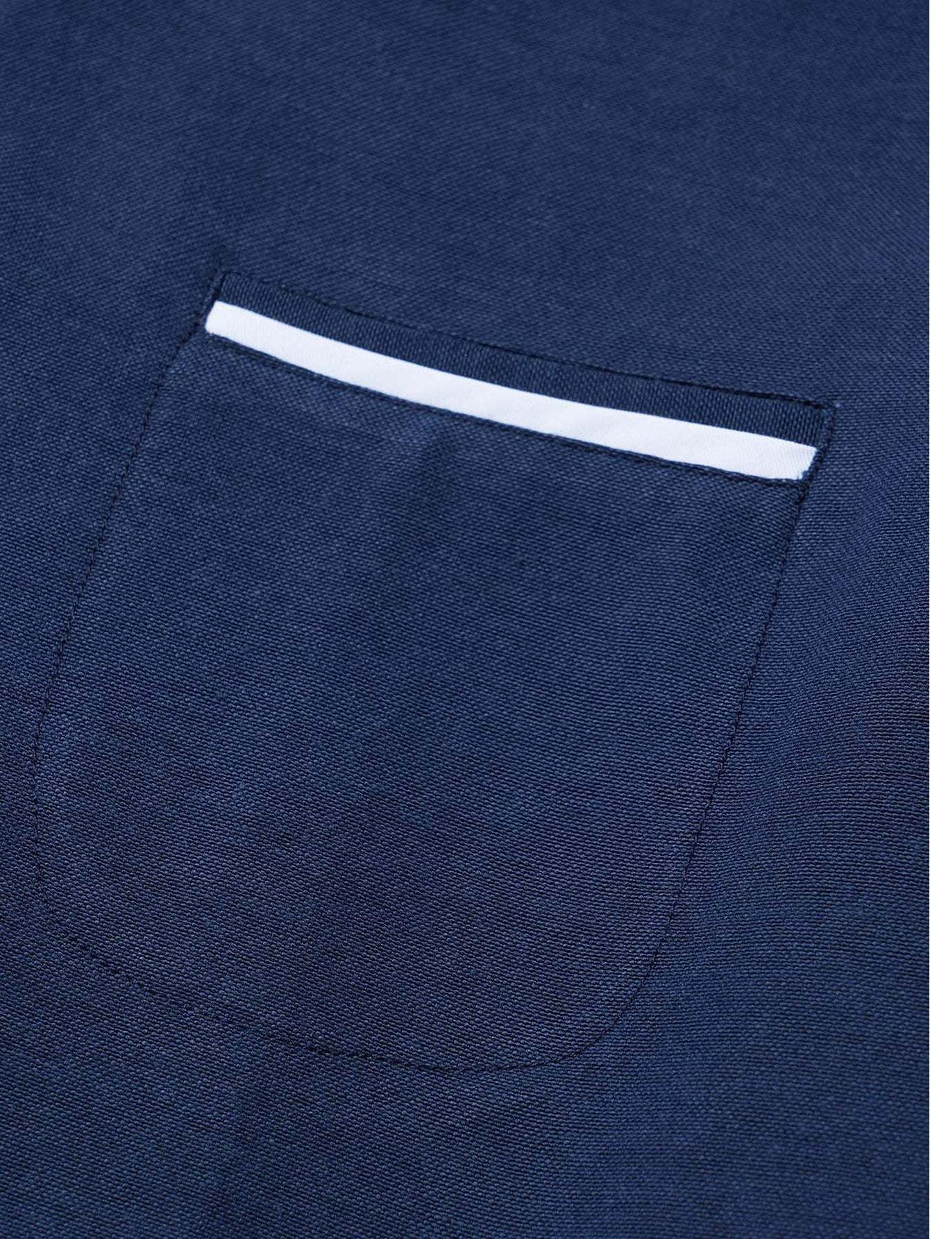 Long Sleeve Contrast Stand Collar Shirt
