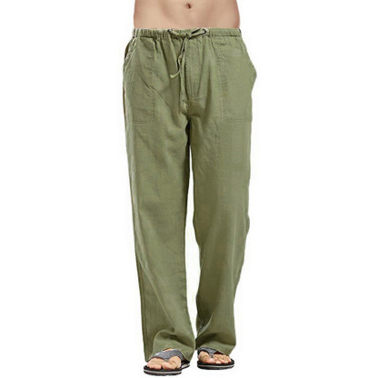Men's Cotton and Linen Casual Trousers
