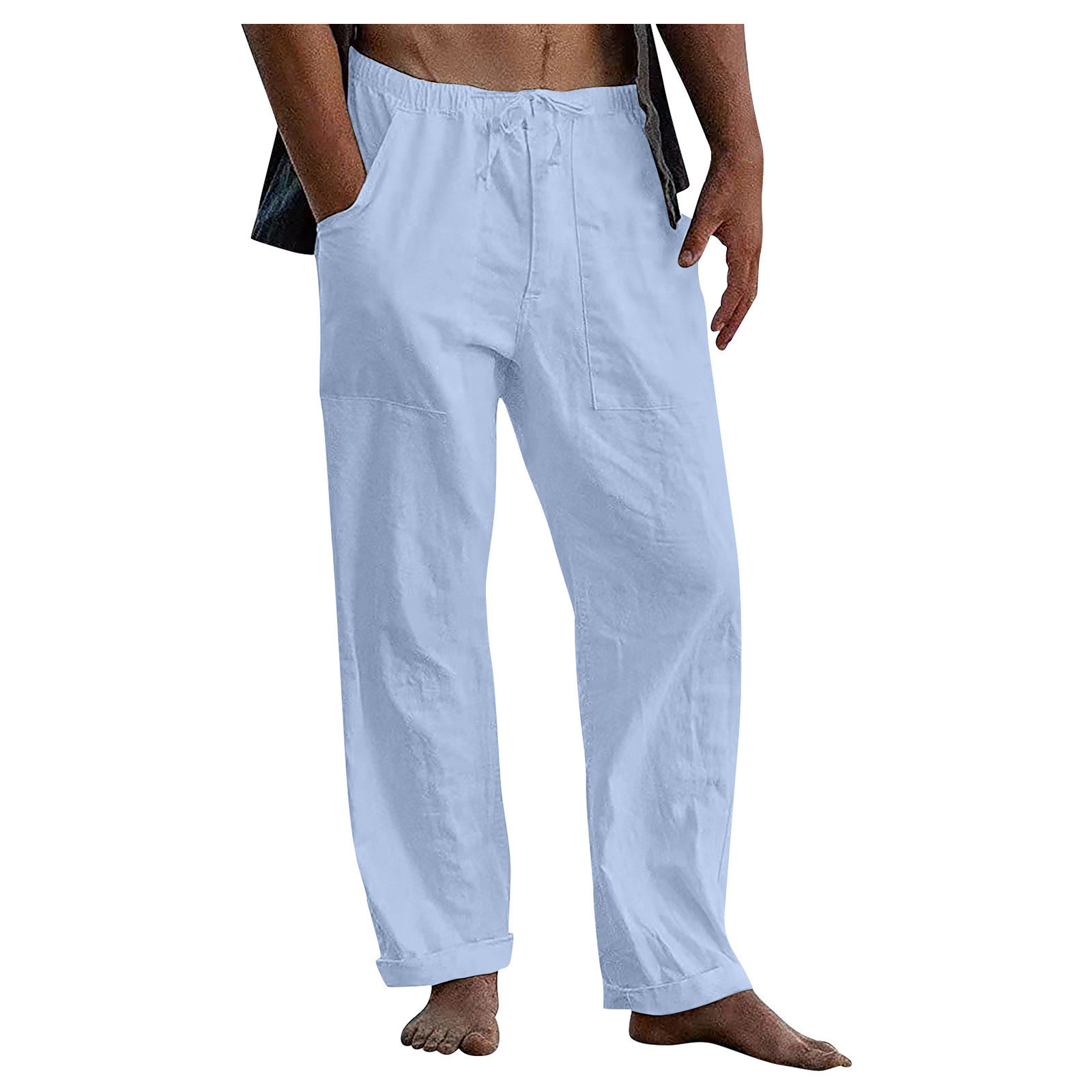 Men's Cotton and Linen Casual Trousers